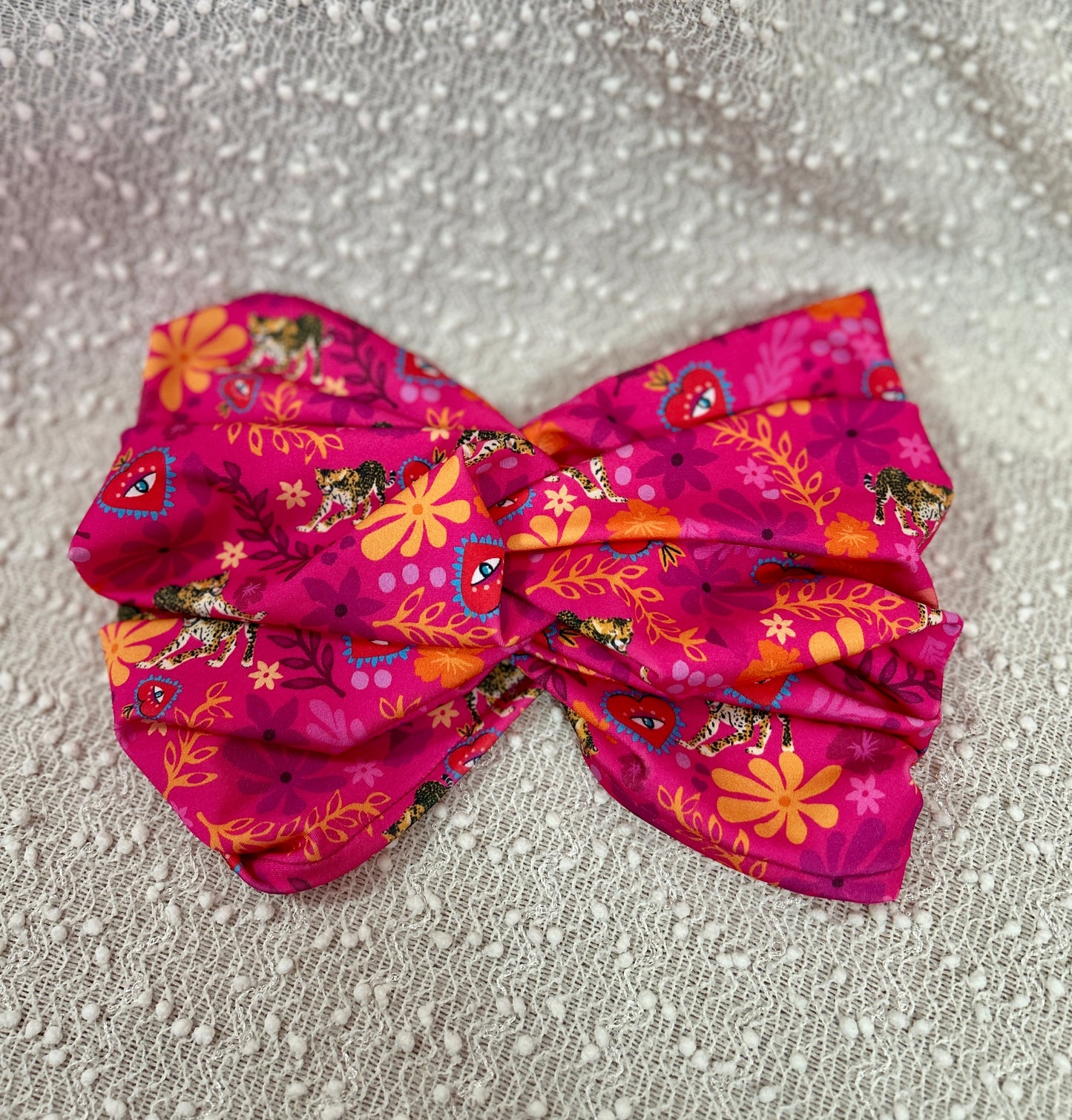 Turbante fucsia leopardo