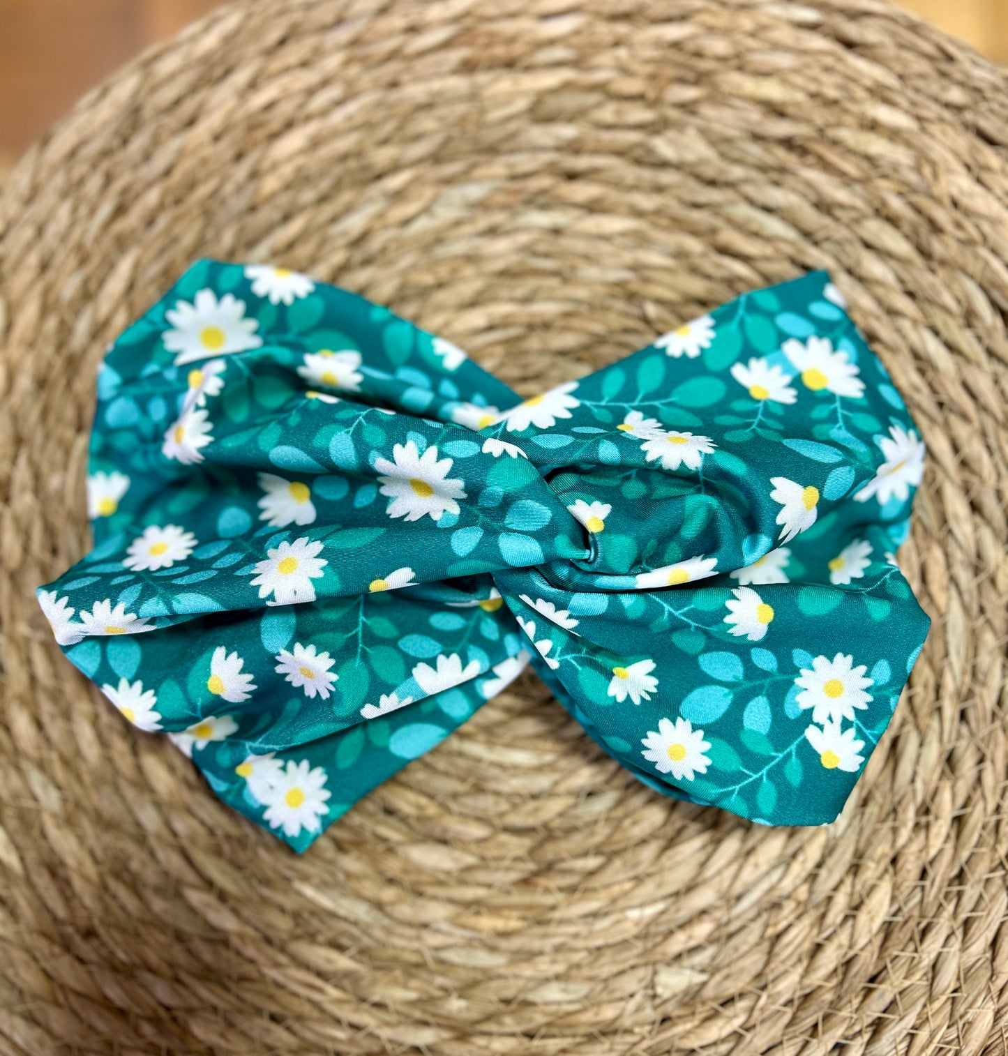 Turbante verde flores