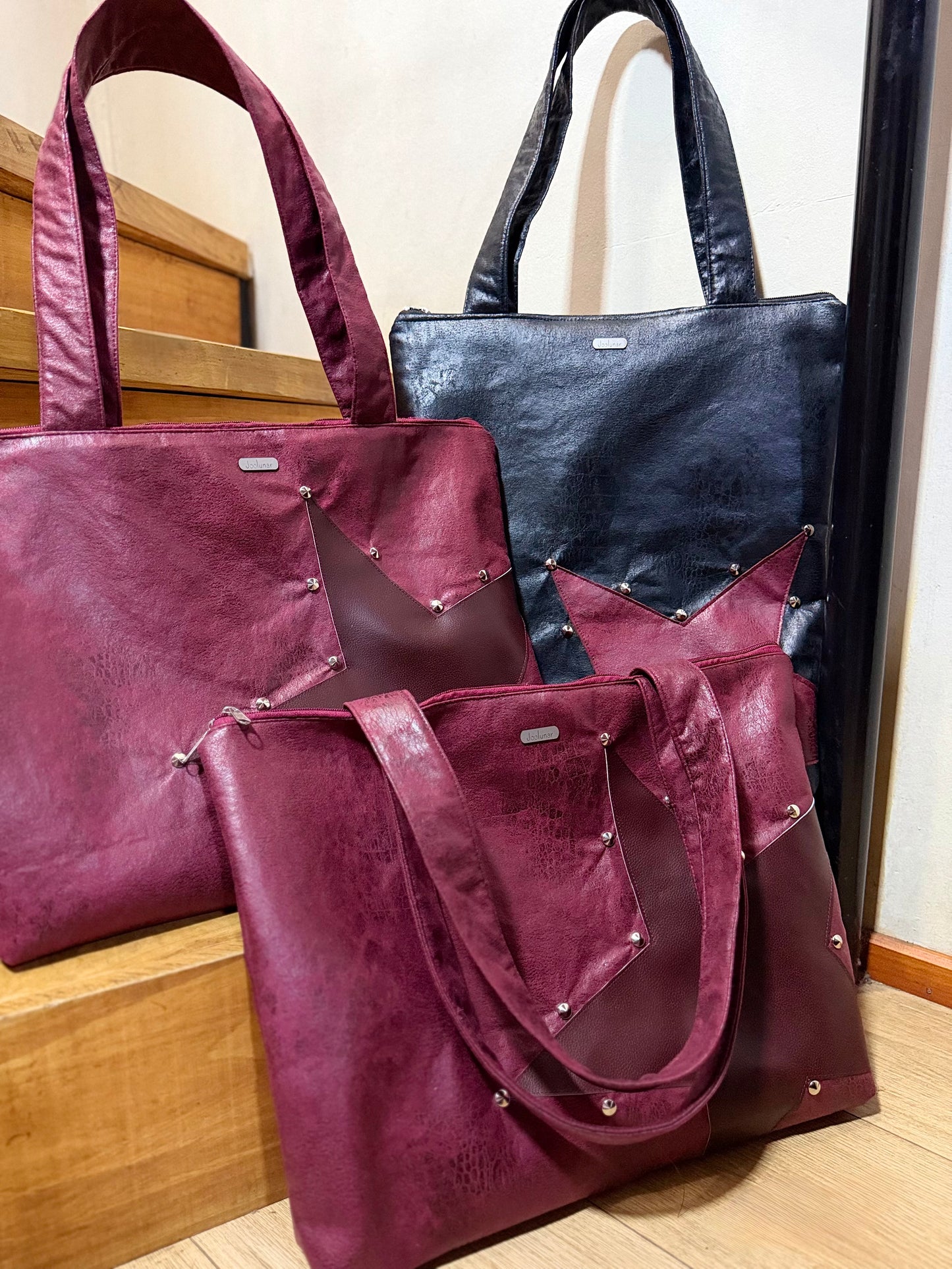 Tote burdeo estrella tachas