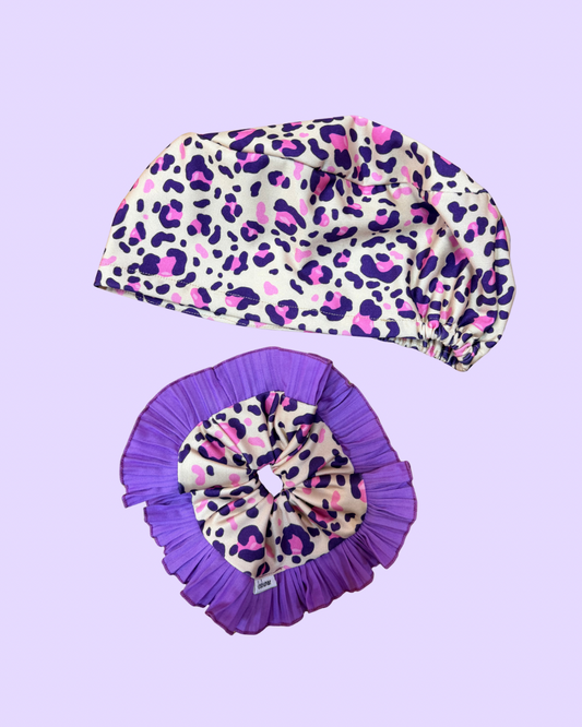 Conjunto beige violeta