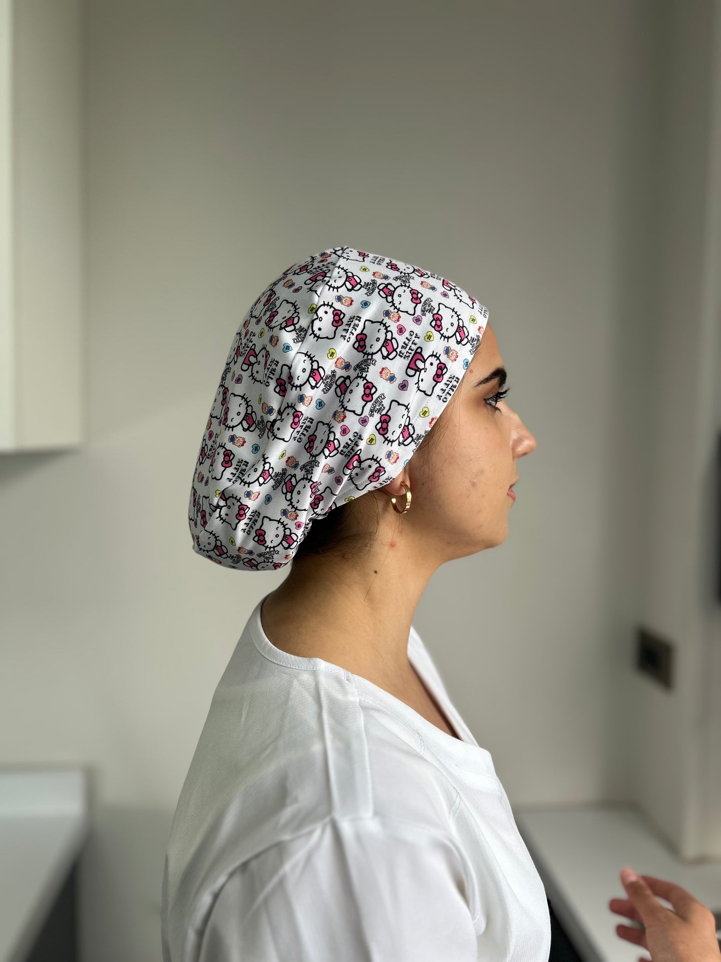 Cofia blanca hello Kitty