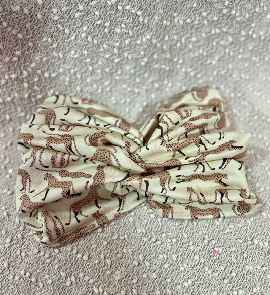 Turbante leopardo beige