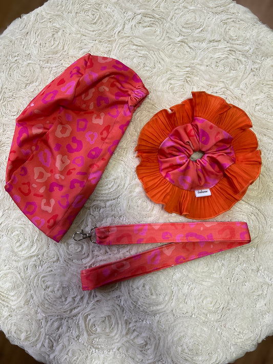 Conjunto Naranjo Print fucsia