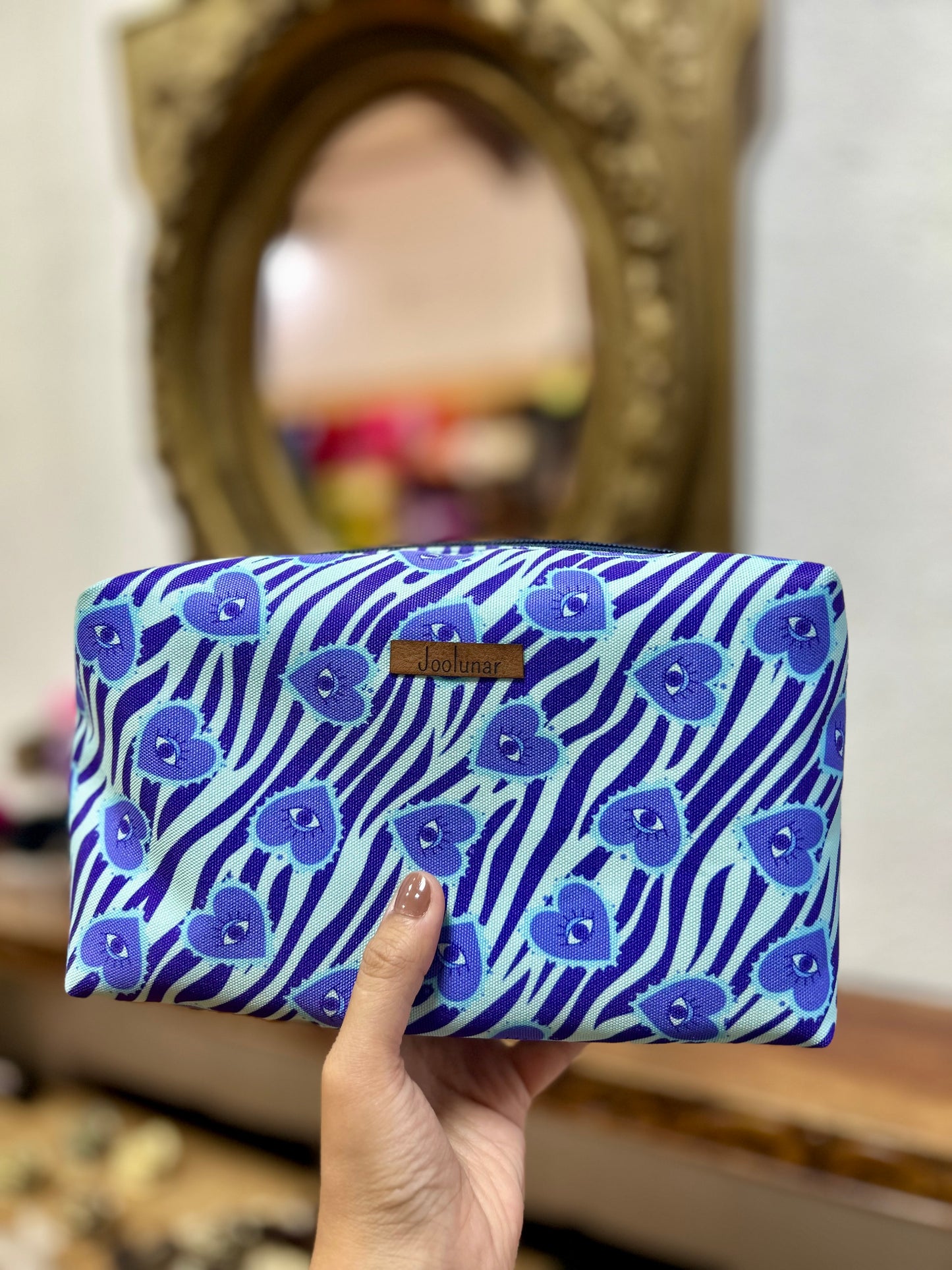 Neceser azul corazones