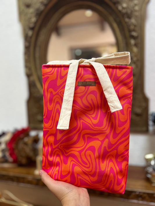 Funda de libro fucsia/naranjo