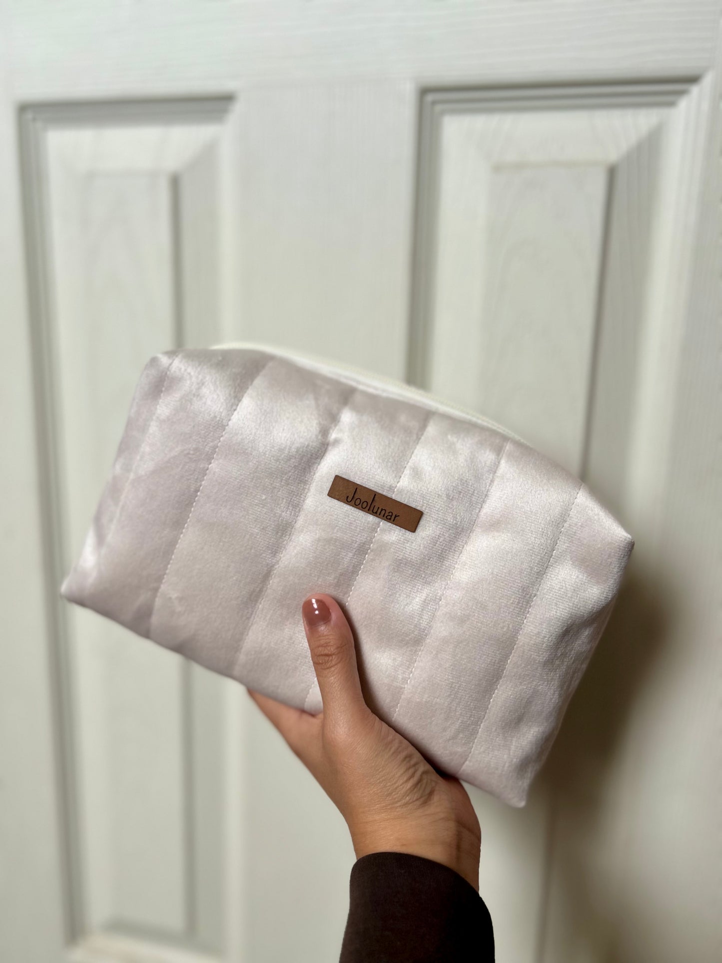 Neceser beige acolchado