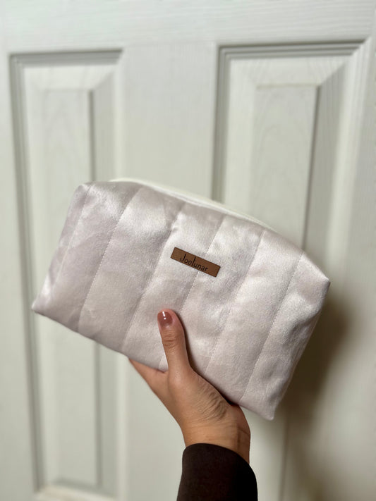 Neceser beige acolchado