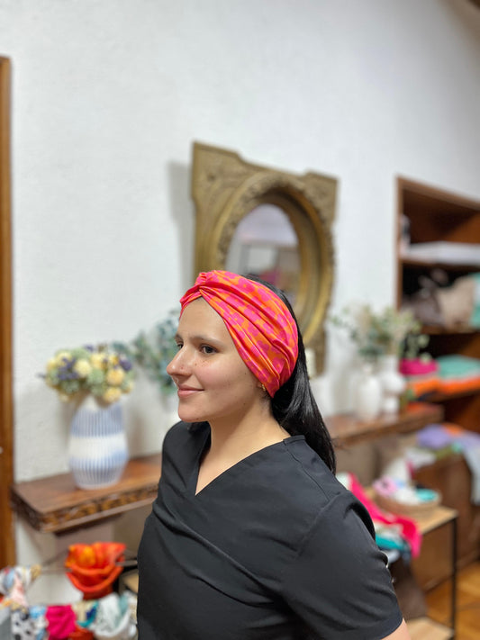 Turbante naranjo print
