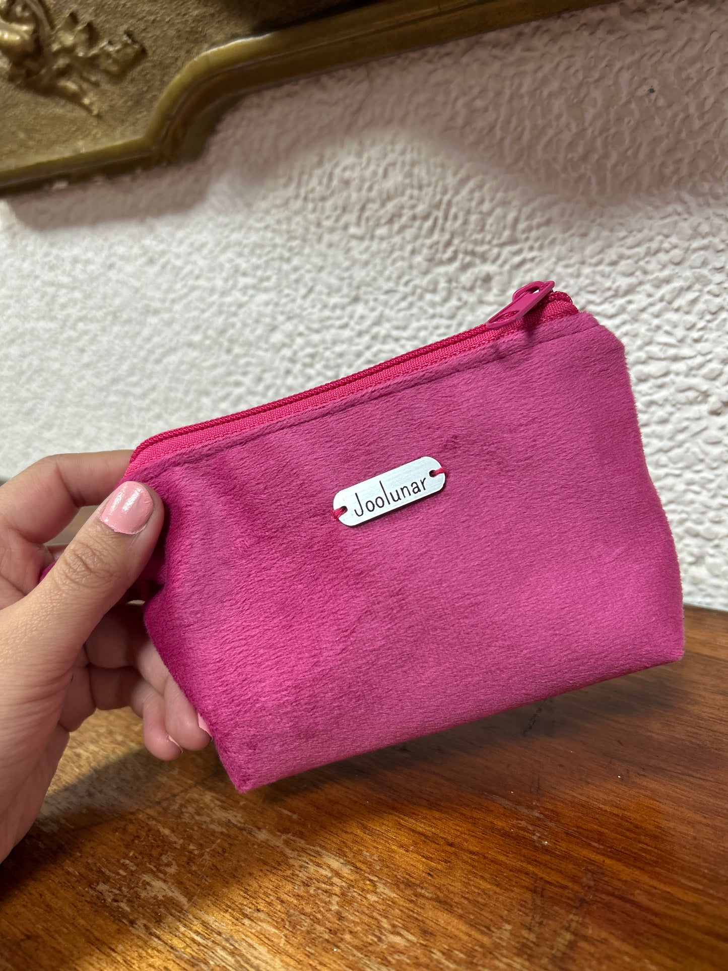 Monedero fucsia felpa