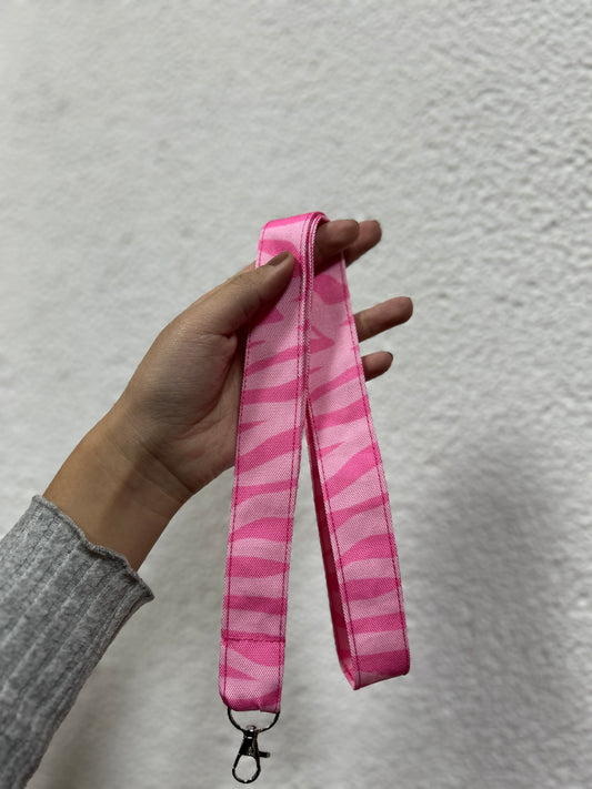 Landyard cebra rosado