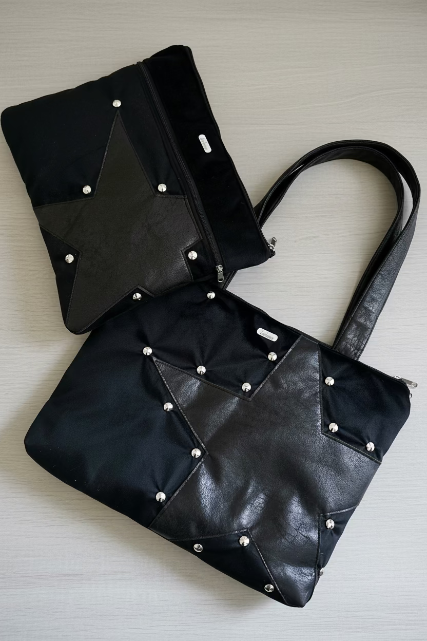 Conjunto funda notebook o ipad + tote estrella