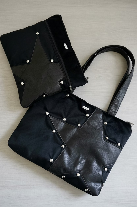 Conjunto funda notebook o ipad + tote estrella